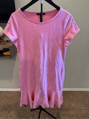 Ralph Lauren Pink Short Sleeve Ruffle-Hem Tunic